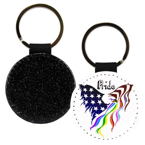 LGBTQ - Glitter Key Fob - Pride Eagle Flag