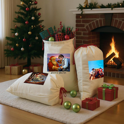 Santa Bags with Laramie Christmas designs
