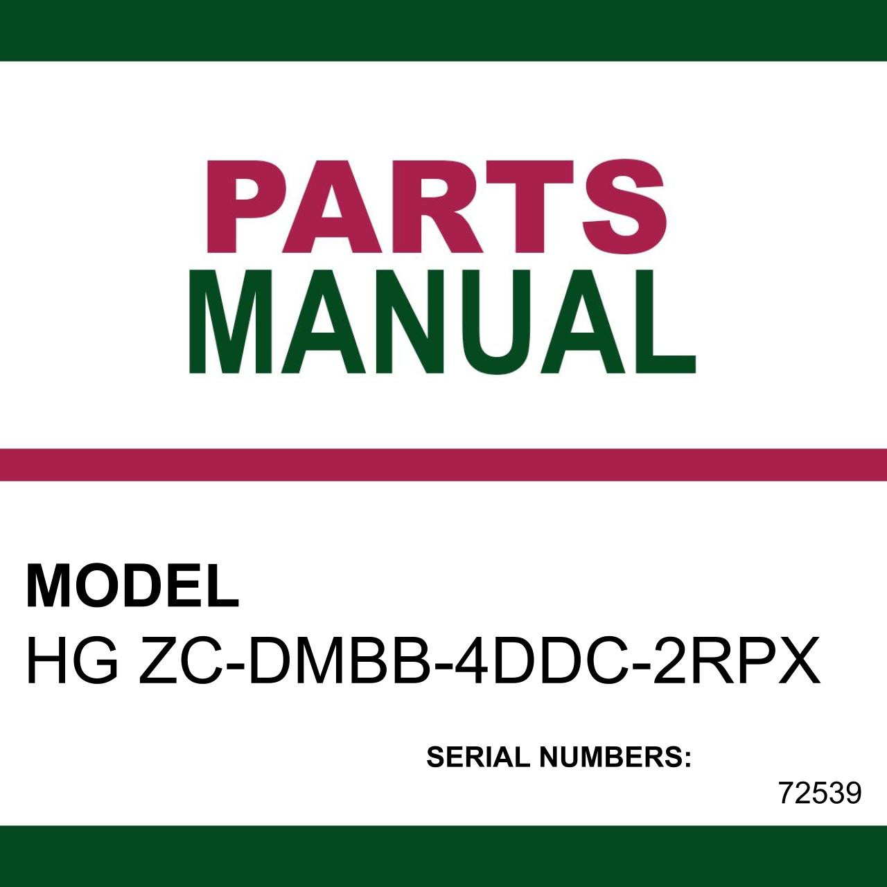 Hydro-Gear SN 72539 parts manual