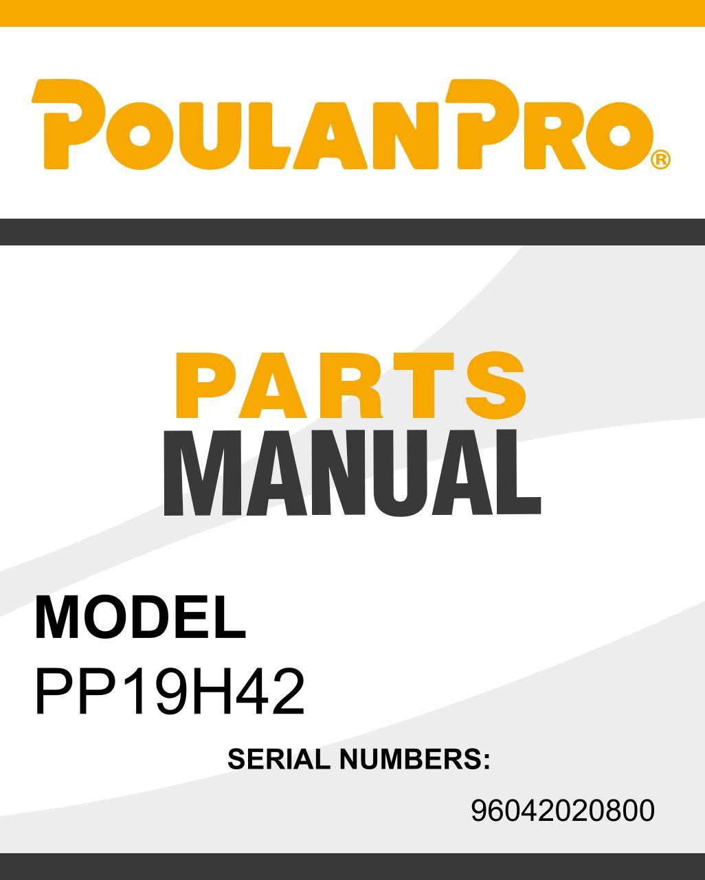 Poulan pro 42 riding shop mower manual