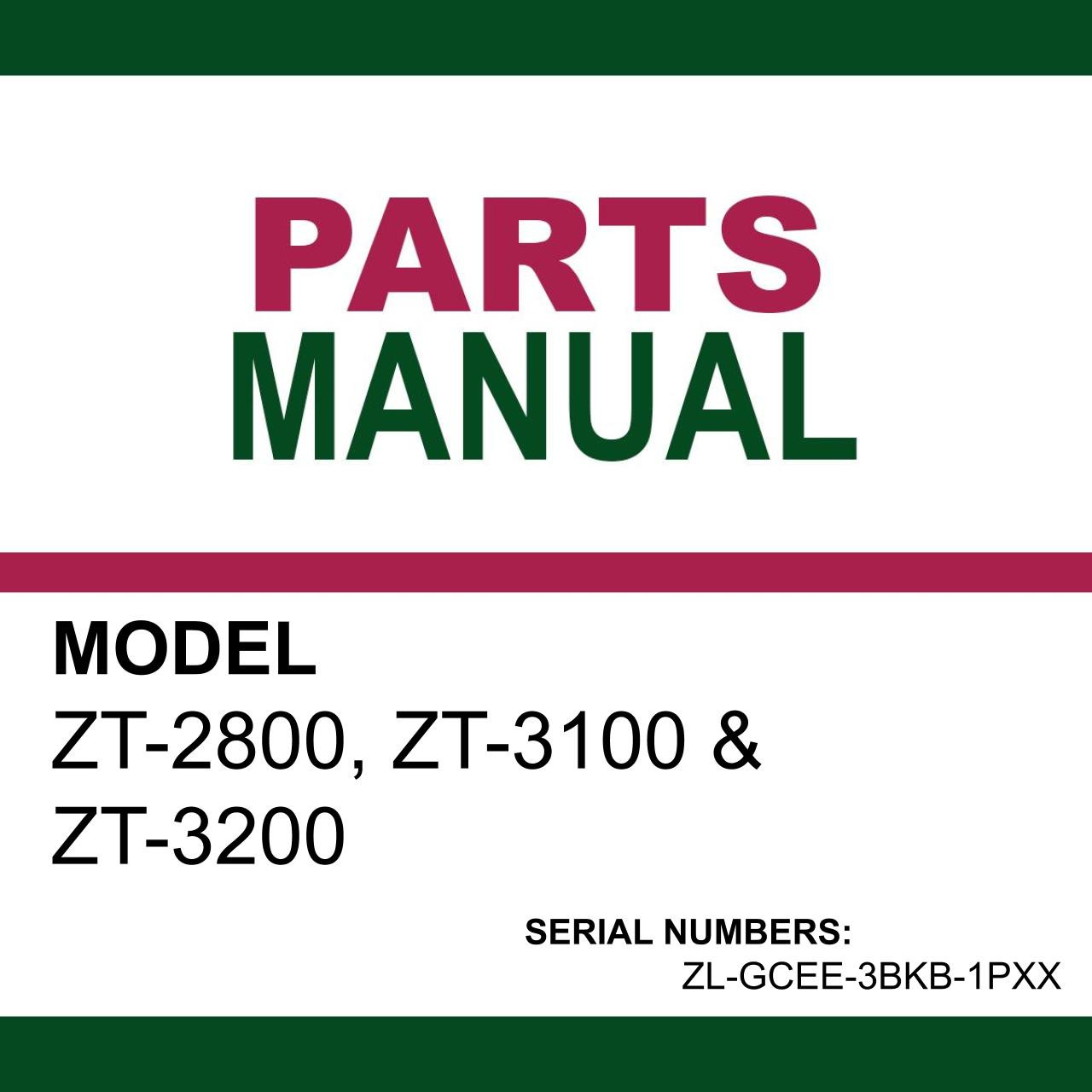 HydroGear SN ZLGCEE3BKB1RXX parts manual