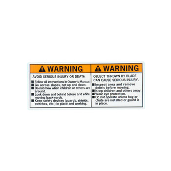 Honda Engines part 87114-VG3-000 - Label Warning - Original OEM