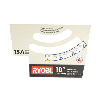 RYOBI/RIDGID 089037007904 - LABEL FRONT PANEL (Original OEM part)-image1