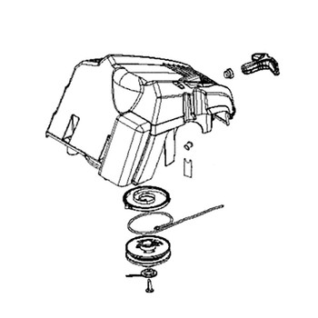 204654001 - ENGINE COVER W/STARTER ASSEMBL - Part # ENGINE COVER W/STARTER ASSEMBL (HOMELITE ORIGINAL OEM) - NO LONGER AVAILABLE