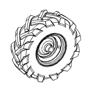 317954003 - 14 IN. PNEUMATIC TIRE (LEFT) - Part # 14 IN. PNEUMATIC TIRE (LEFT) (HOMELITE ORIGINAL OEM)