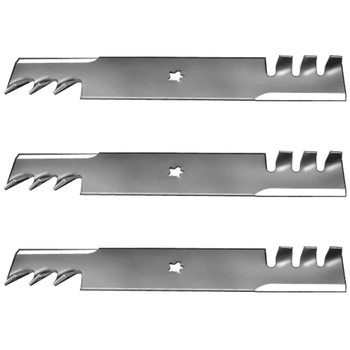 15-9/16" Universal Mulching Blade Kit(3 Pack) For Replace Craftsman OEM Blade 157033  - 5 Point Star Center Hole
