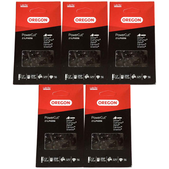 21LPX056G PowerCut Saw Chain by Oregon – 13" Bar, .058" Gauge, 56DL - 5 PACK
