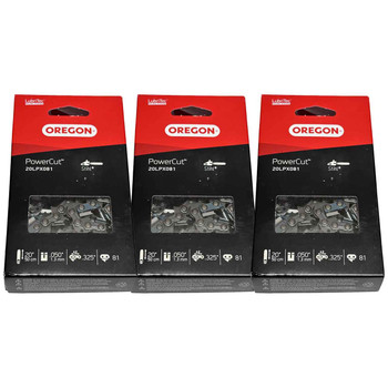 20LPX081G PowerCut Saw Chain by Oregon – 20" Bar, .050" Gauge, 80DL - 3 PACK