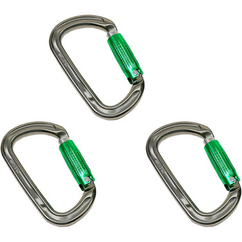 Titanium And Green A337 CARABINERS (3-Pack) From DMM