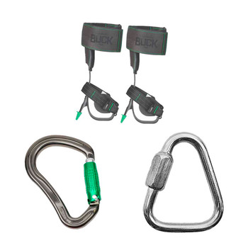 Titanium CARABINERS Kit With Polish Quick Link Connectors And Steel Tree Climber Spikes