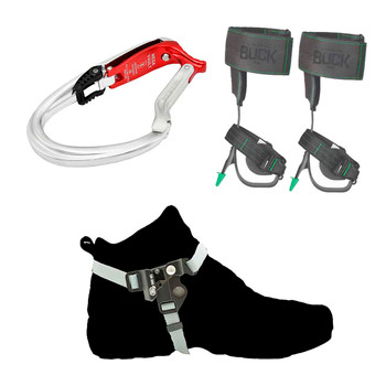 Black Futura Foot Rope Clamp Kit With Wire Gate Vault And Steel Tree Climber Spikes