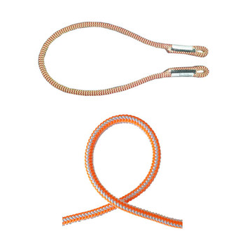 Orange, White 16 Strand Arborist Rope Kit With Red,Yellow Eye to Eye Prusik