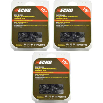 CHAINSAW CHAIN BY ECHO  91PXL AdvanceCut,  PITCH 3/8" LP, 16" BAR, 0.050" GAUGE, 57 DL  PK3