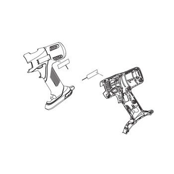 RYOBI/RIDGID 200105025 - HOUSING SET ASSEMBLY WITH LABELS (Original OEM part)