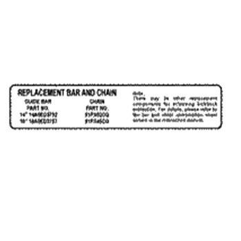 ECHO X524004580 - LABEL, BAR & CHAIN - Authentic OEM part ECHO X524004580 - LABEL, BAR & CHAIN - Authentic OEM part