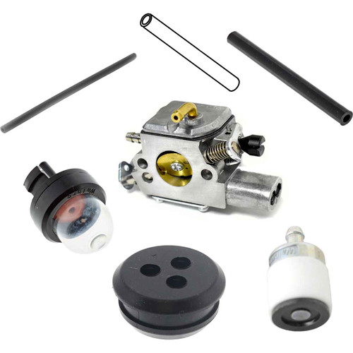 SHI 493 COMPLETE CARBURETOR FUEL FILTER-GROMMET-LINES PRIMER BULB KIT