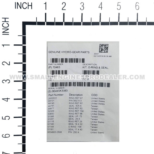 HYDRO GEAR 70463 - KIT O-RING & SEAL - Image 4
