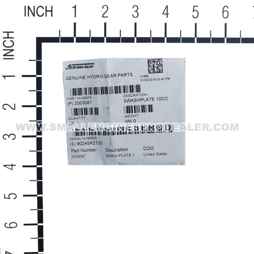 HYDRO GEAR 2003087 - SWASH PLATE 10CC - Image 6