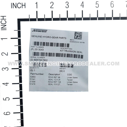 HYDRO GEAR 2513043 - KIT TRUNNION SEAL - Image 4