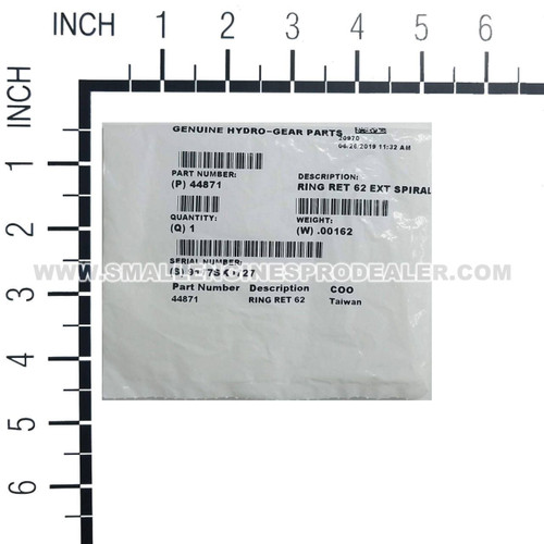 HYDRO GEAR 44871 - RING RET 62 EXT SPIRAL - Image 3 HYDRO GEAR 44871 - RING RET 62 EXT SPIRAL - Image 3