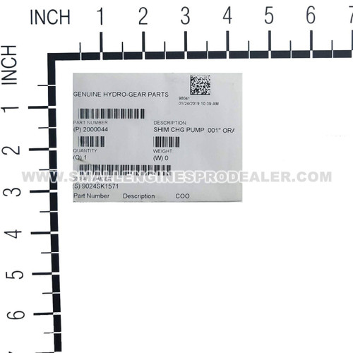 HYDRO GEAR 2000044 - SHIM CHG PUMP .001" ORANGE - Image 2
