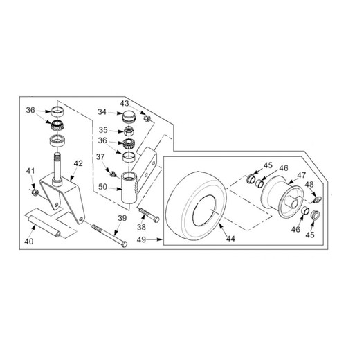 Scag CASTER WHEEL ASSEMBLY, SMT-72A LH 46988 - Image 1