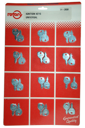 KEY IGNITION CARDED - (UNIVERSAL) - 2938