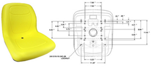 18In. HIGH BACK SEAT YELLOW - (UNIVERSAL) - 13346