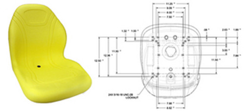 20In. HIGH BACK SEAT YELLOW - (UNIVERSAL) - 13358