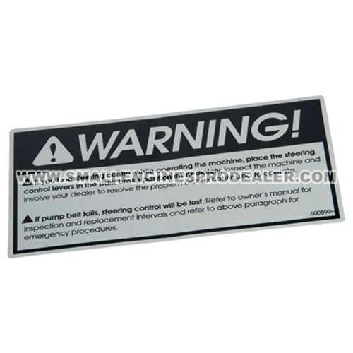 HUSTLER DECAL PUMP BELT WARNING 600899 - Image 1