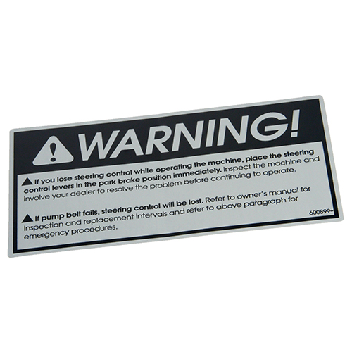 HUSTLER DECAL PUMP BELT WARNING 600899 - Image 1