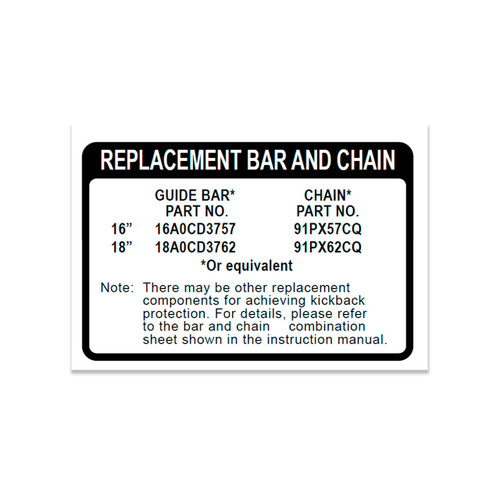 ECHO LABEL, BAR AND CHAIN X524001811 - Image 1