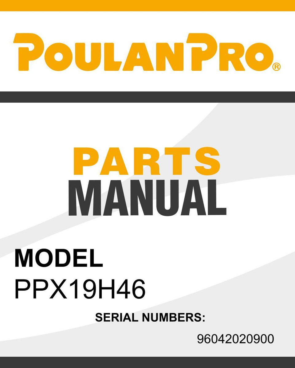 Poulan Pro PP20VA46 SN 96046007900 parts manual