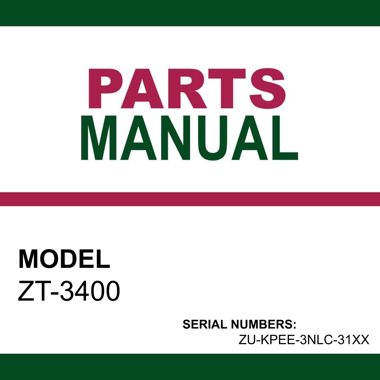 Hydro-Gear SN ZU-KPEE-3NLC-31XX parts manual