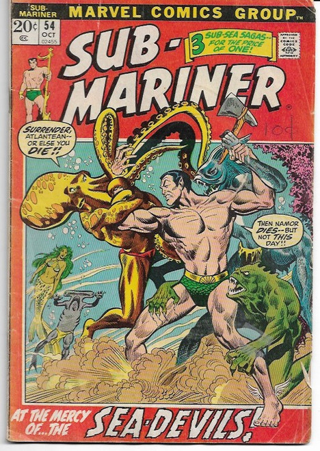 SUB-MARINER #54 (MARVEL 1972)