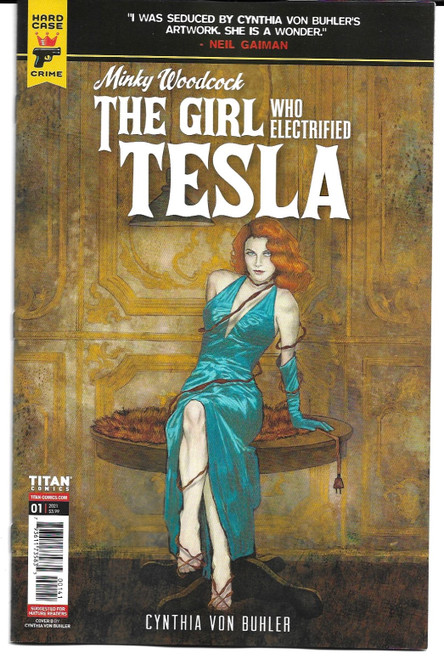 MINKY WOODCOCK GIRL ELECTRIFIED TESLA #1 CVR D BUHLER (TITAN 2021)