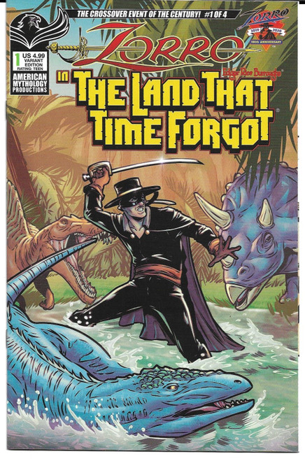 ZORRO IN LAND THAT TIME FORGOT #1 CVR B PUGLIA (AMERICAN MYTHOLOGY 2020)