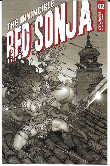 INVINCIBLE RED SONJA #02 7 COPY MORITAT B&W FOC INCV (DYNAMITE 2021)