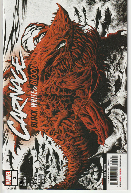 CARNAGE BLACK WHITE AND BLOOD #2 (OF 4) 2ND PTG HOTZ VAR (MARVEL 2021)