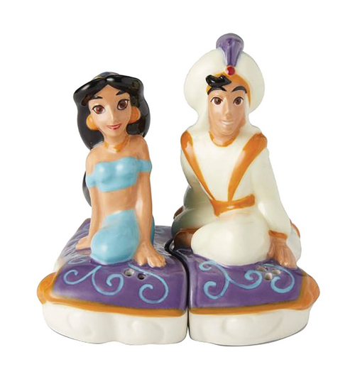 DISNEY ALADDIN & JASMINE SALT AND PEPPER SHAKERS