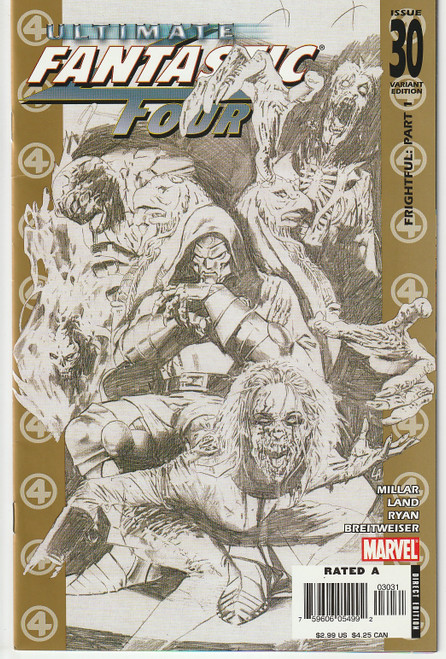 ULTIMATE FANTASTIC FOUR #30 1 in 30 Greg Land Limited Variant Sketch Cover (MARVEL 2006)