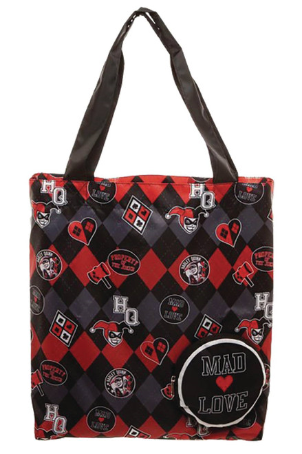 DC BATMAN HARLEY QUINN MAD LOVE PACKABLE TOTE