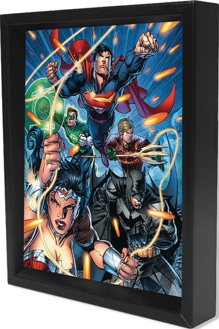 JUSTICE LEAGUE ATTACK LENTICULAR 3D SHADOWBOX