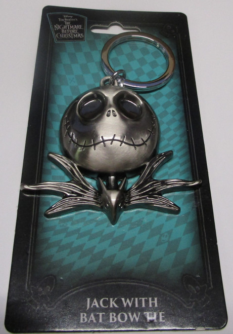 NIGHTMARE BEFORE CHRISTMAS JACK WITH BAT TIE KEYCHAIN