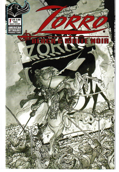 ZORRO BLACK & WHITE NOIR #1 (AMERICAN MYTHOLOGY 2022) "NEW UNREAD"