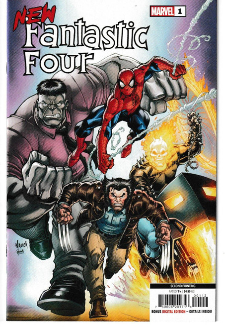 NEW FANTASTIC FOUR #1 (OF 5) 2ND PRINT NAUCK VAR (MARVEL 2022) "NEW UNREAD"