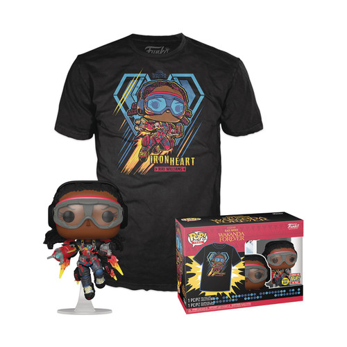 POP & TEE BLK PANTHER WAKANDA FOREVER IRON HEART FIG T/S