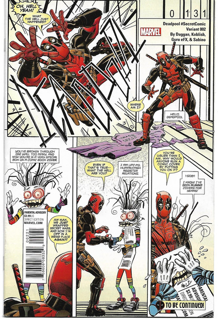 DEADPOOL (2015) #02 KOBLISH SECRET COMIC VAR (MARVEL 2015)