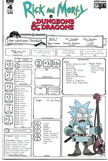 RICK & MORTY VS DUNGEONS & DRAGONS #4 (OF 4) CVR B LITTLE (IDW 2019)