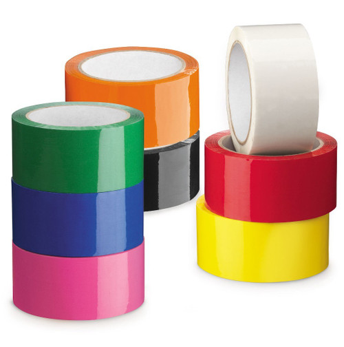 Colour Carton Sealing Tape, 48mm x 100m, Yellow, 48 Rolls/Case
